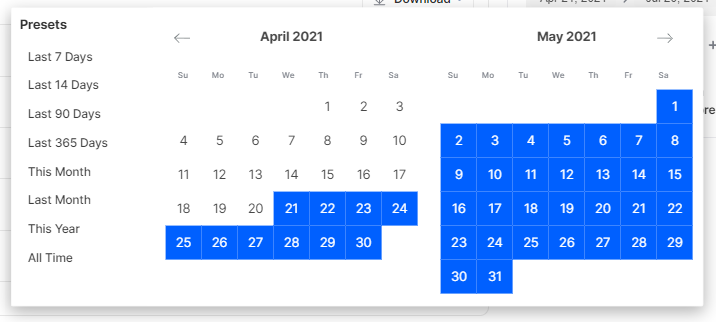 date filter screenshot