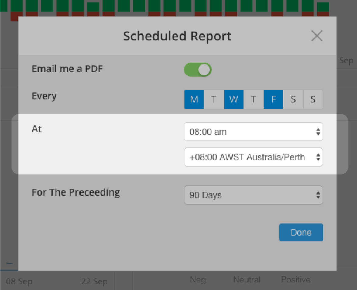 scheduled reporting time