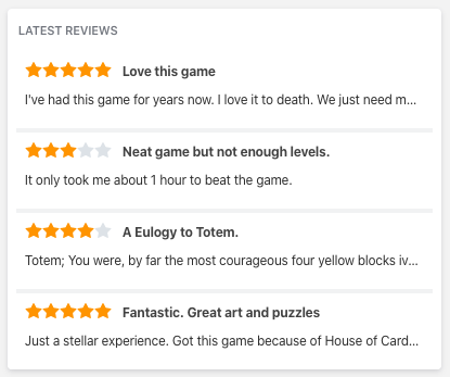 latest reviews widget screenshot