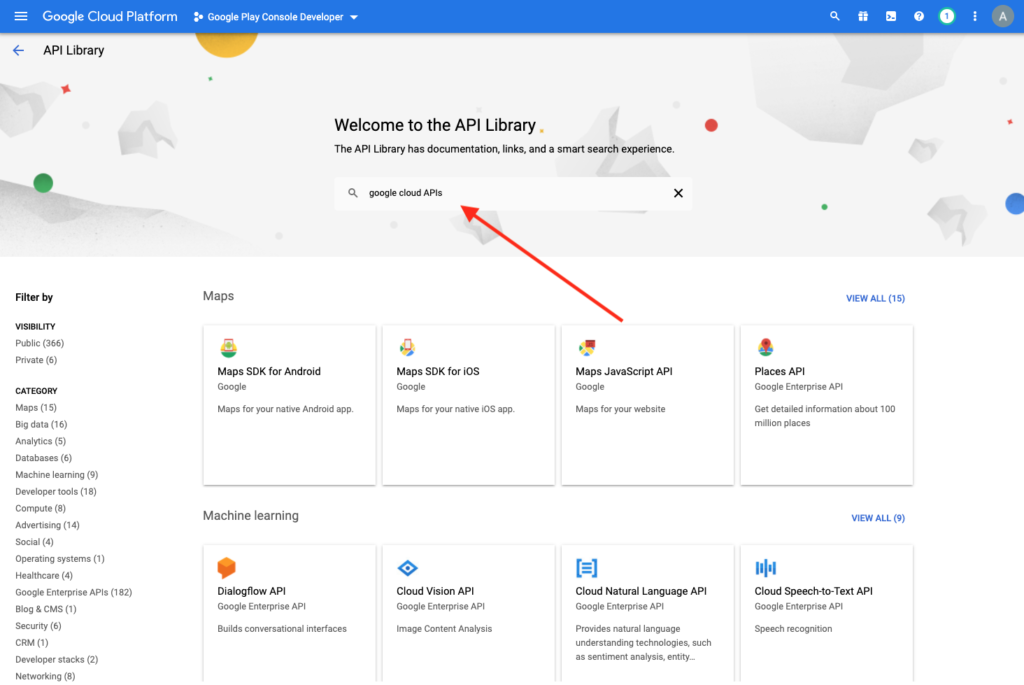 API Library screenshot