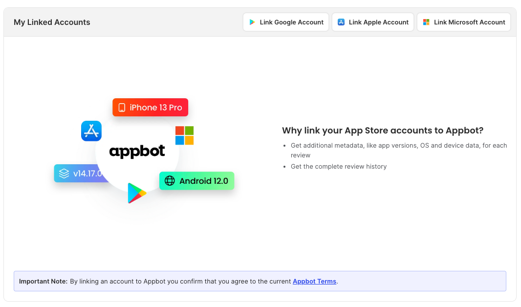 appbot link app store accounts screenshot