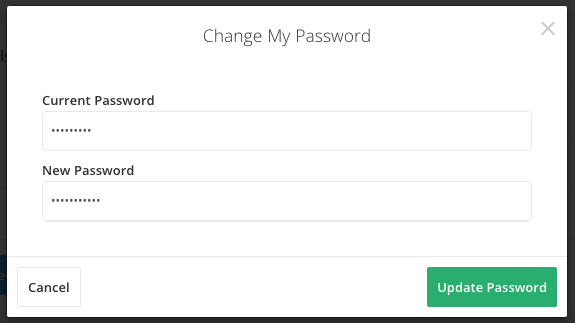 update password screenshot