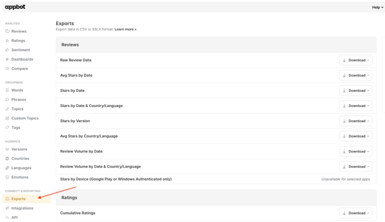 How to export Amazon reviews - Appbot