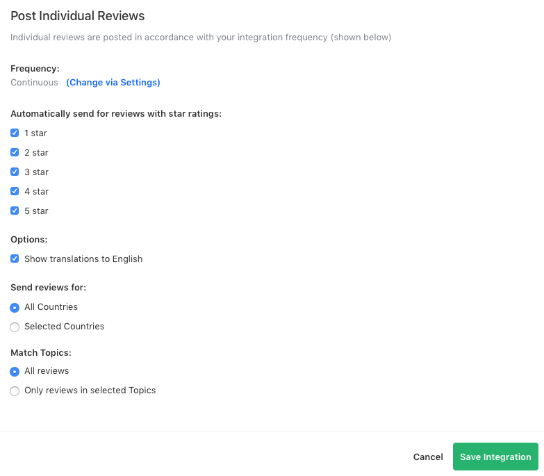 configure reviews screenshot