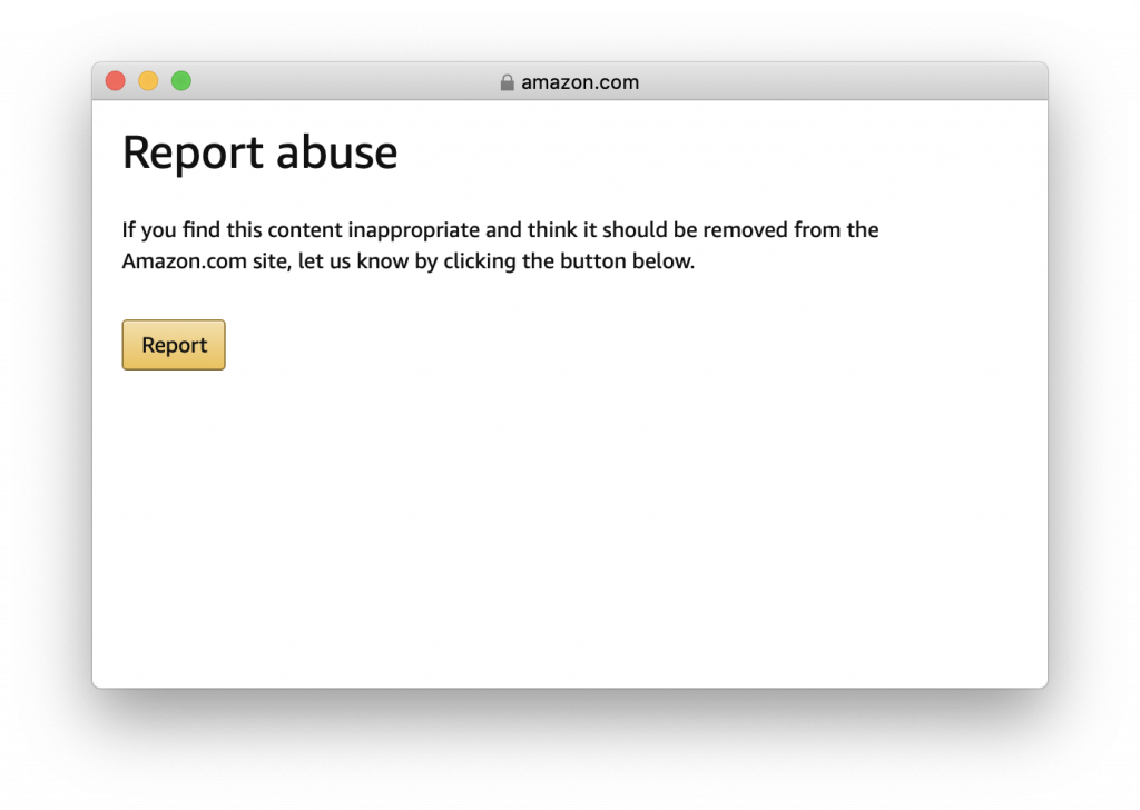 report abuse on amazon screenshot