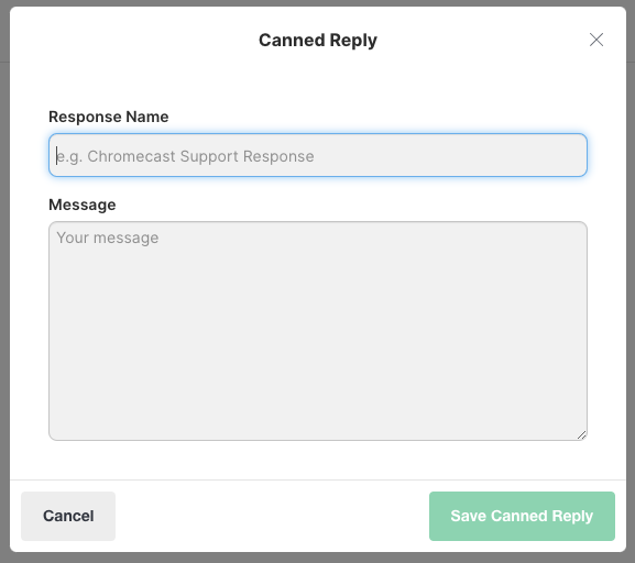 create 'Canned Reply' screenshot