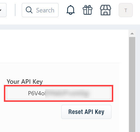 API Key screenshot