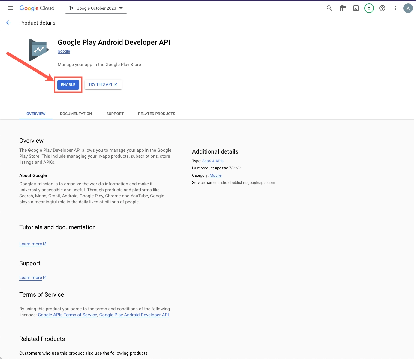 Enable Google Cloud APIs